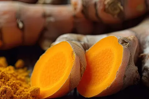 Detail-Ansicht von Curcuma-Wurzeln