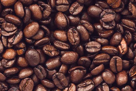 Detail-Ansicht von Kaffebohnen