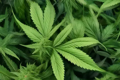 Detail-Ansicht von Cannabispflanzen