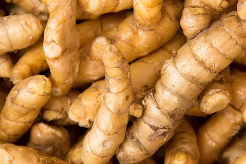  Detail-Ansicht von Curcuma-Wurzeln