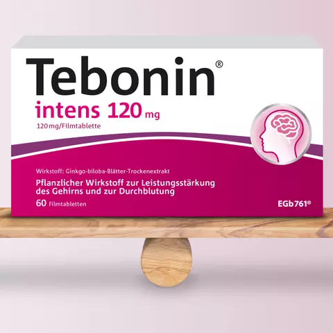 Produktabbildung von Tebonin® intens auf einer Wippe