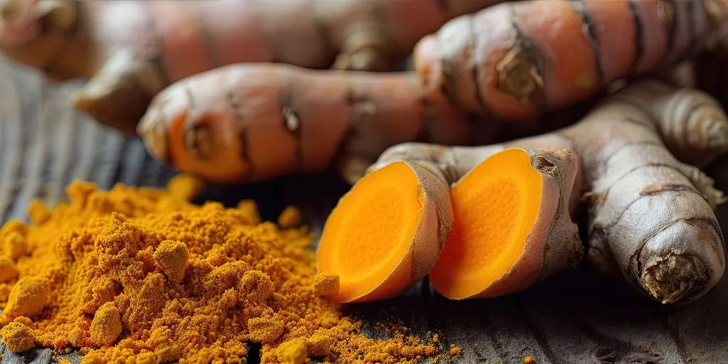 Detail-Ansicht von Curcuma-Wurzeln