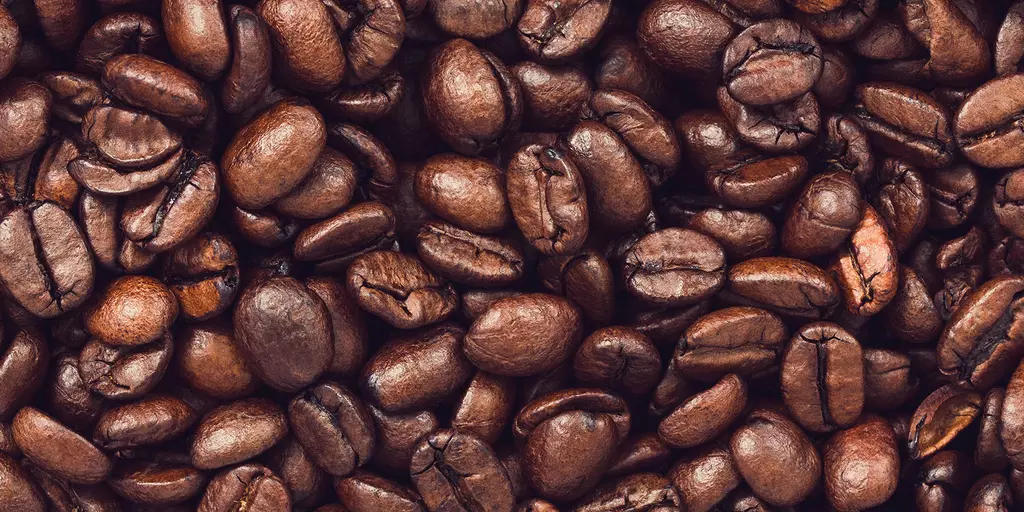 Detail-Ansicht von Kaffebohnen