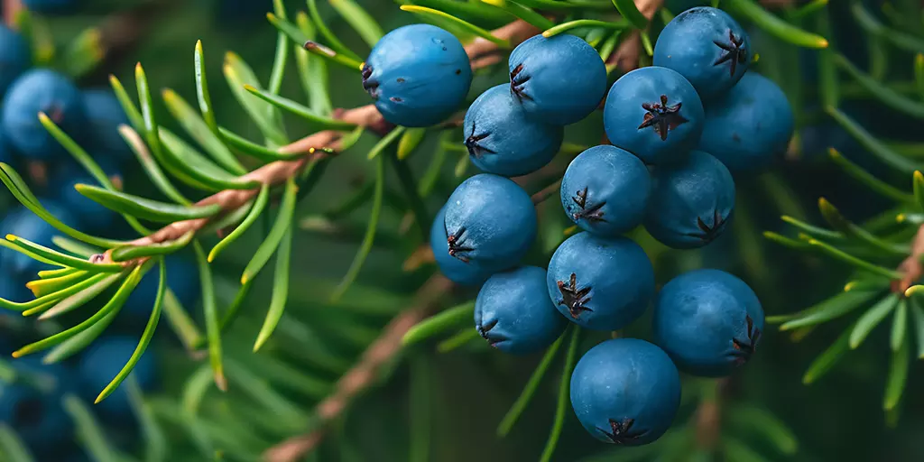 Detail-Ansicht von Wacholderbeeren