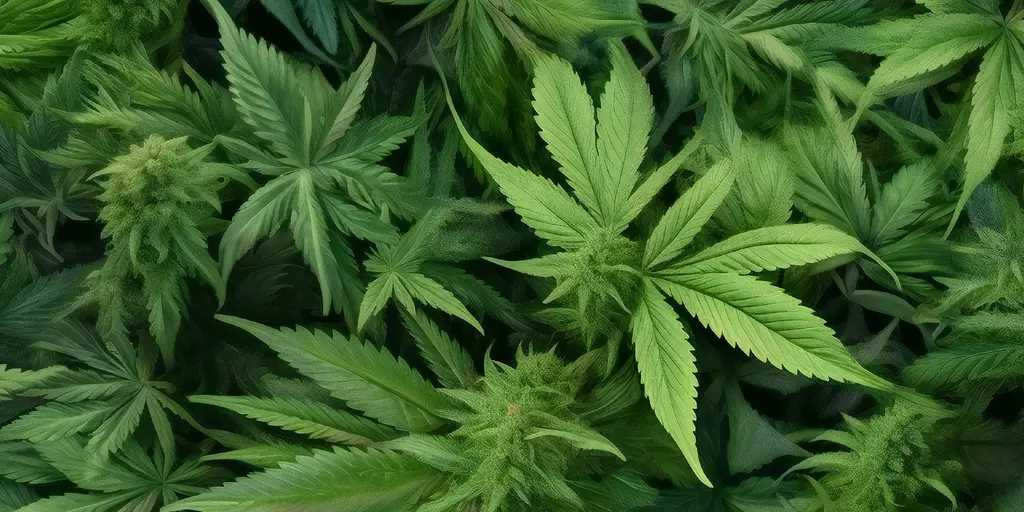 Detail-Ansicht von Cannabispflanzen