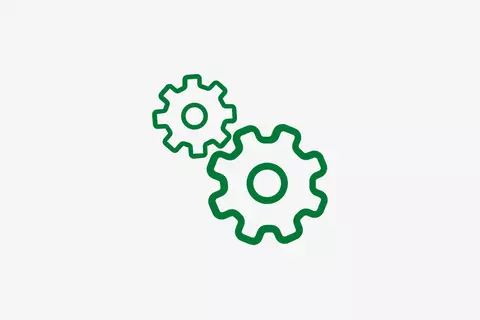 Icon mit verzahnten Zahnrädern