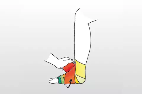 Wicklung des Venenverbandes Stufe 5