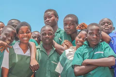 Schülergruppe der St. Stevens School in Malawi