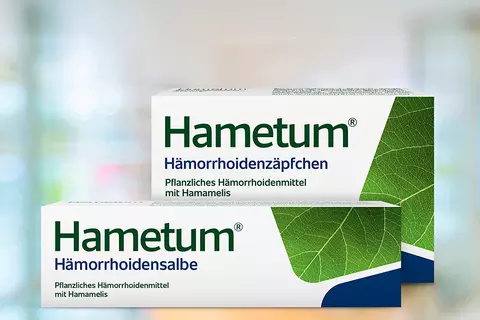 Packungen von Hametum Haemorrhoidensalbe und Hametum Haemorrhoidenzäpfchen