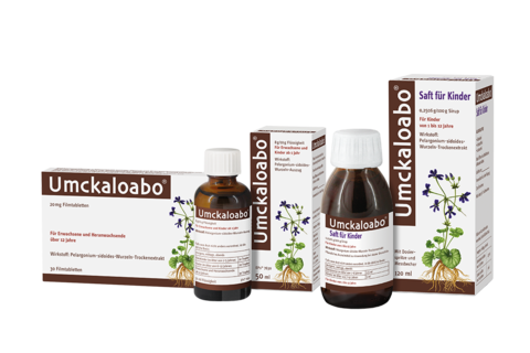 Packungen Produkt-Range Umckaloabo