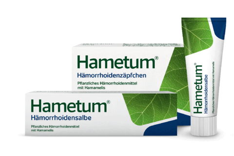 Packungen Hametum Hämorrhoiden Zäpfchen und Salbe