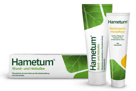 Packungen Hametum® Hautpflegeprodukte