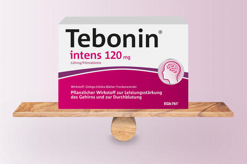Produktabbildung von Tebonin® intens auf einer Wippe