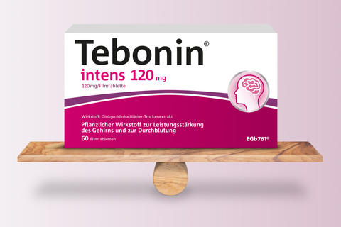 Produktabbildung von Tebonin® intens auf einer Wippe