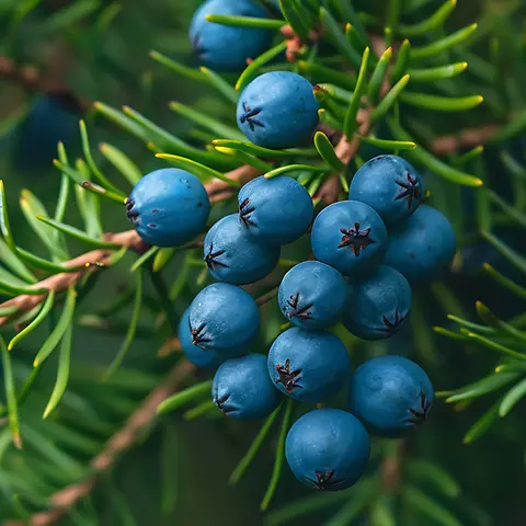 Detail-Ansicht von Wacholderbeeren